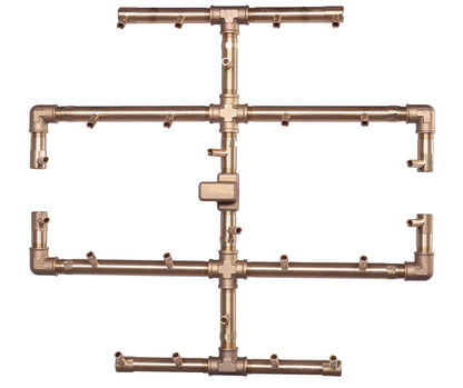 Warming Trends Original CFB290 290K BTU Liquid Propane Crossfire Brass Burner With Waterstop, 36" Square Plate & Double Flex Line Kit