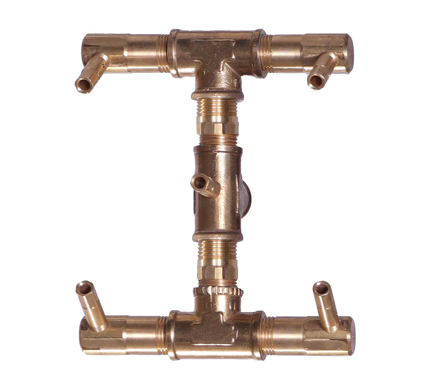 Warming Trends Original CFB60 60K BTU Natural Gas Crossfire Brass Burner With 18" Square Plate & Single Flex Line Kit