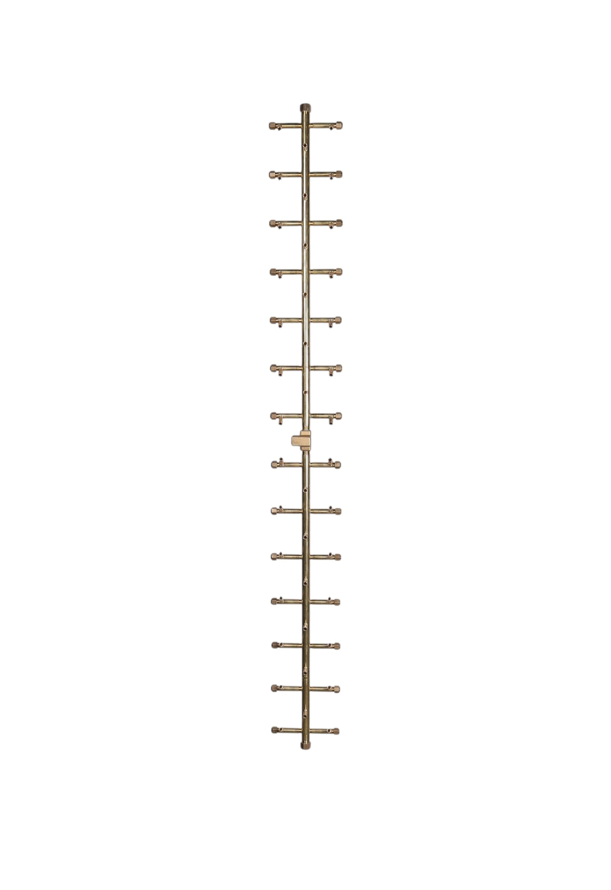 Warming Trends Tree-Style 63" 410K BTU Universal Crossfire 2.0 Brass Burner With 66" x 14" Rectangle Plate