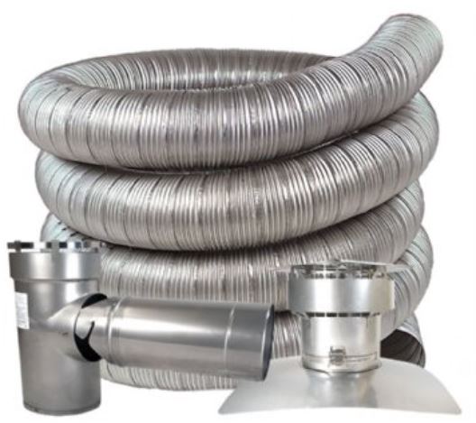 Z-Flex 10" x 25' Stainless Steel Chimney Liner Kits for All Fuels