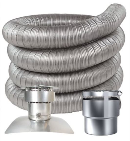 Z-Flex 3" x 25' Stainless Steel Chimney Liner Insert Kit for All Fuels