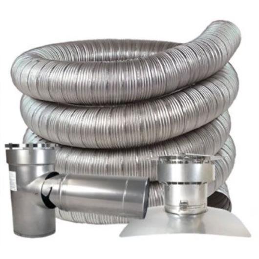 Z-Flex 5" x 35' Triple-Lock Stainless Steel Smoothcore All Fuels Chimney Liner Kit
