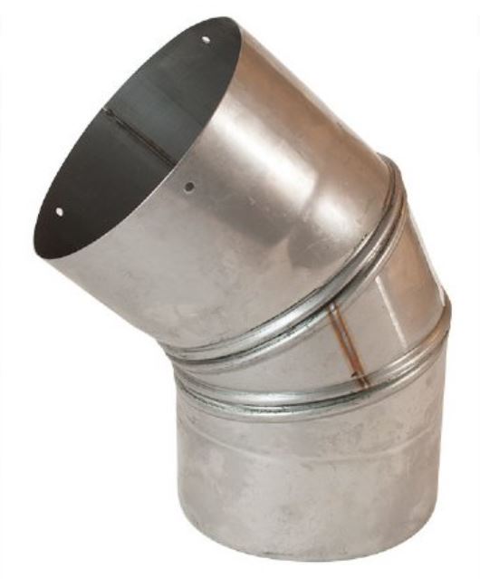 Z-Flex 6" Stainless Steel Fixed 45 Degree Elbow
