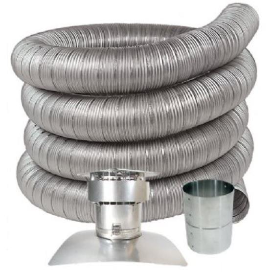 Z-Flex Z-Max 3" x 35' Stainless Steel Chimney Liner Kits for All Fuels