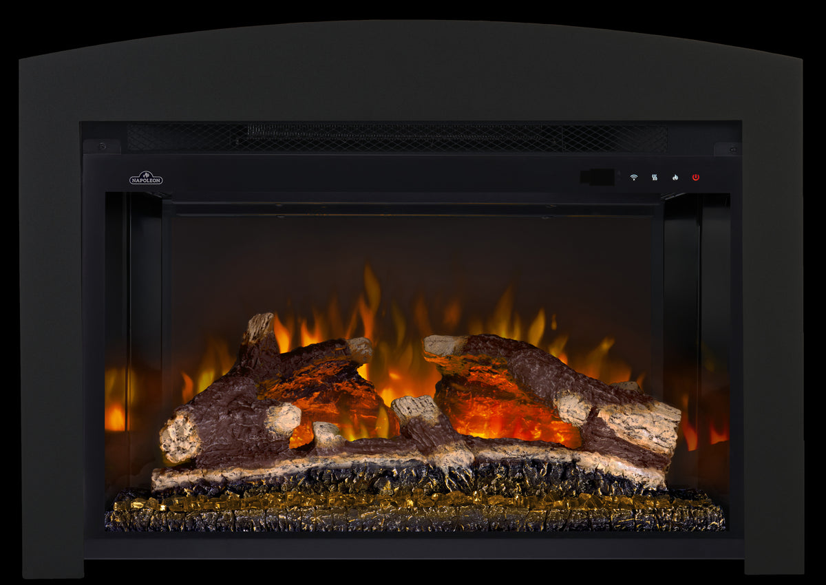Napoleon Arched 3-Sided Black Faceplate for 26" Rosedale 2 Electric Fireplace Insert