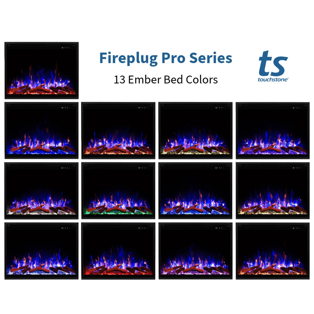 Touchstone Fireplug Pro 24" Smart Electric Fireplace Insert With Fire Crackle Sound