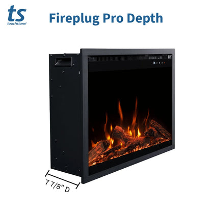 Touchstone Fireplug Pro 24" Smart Electric Fireplace Insert With Fire Crackle Sound