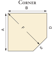 American Panel Traditional 36" x 36" Corner Carmel Colonial Edge Type 2 Ceramic Hearth Board