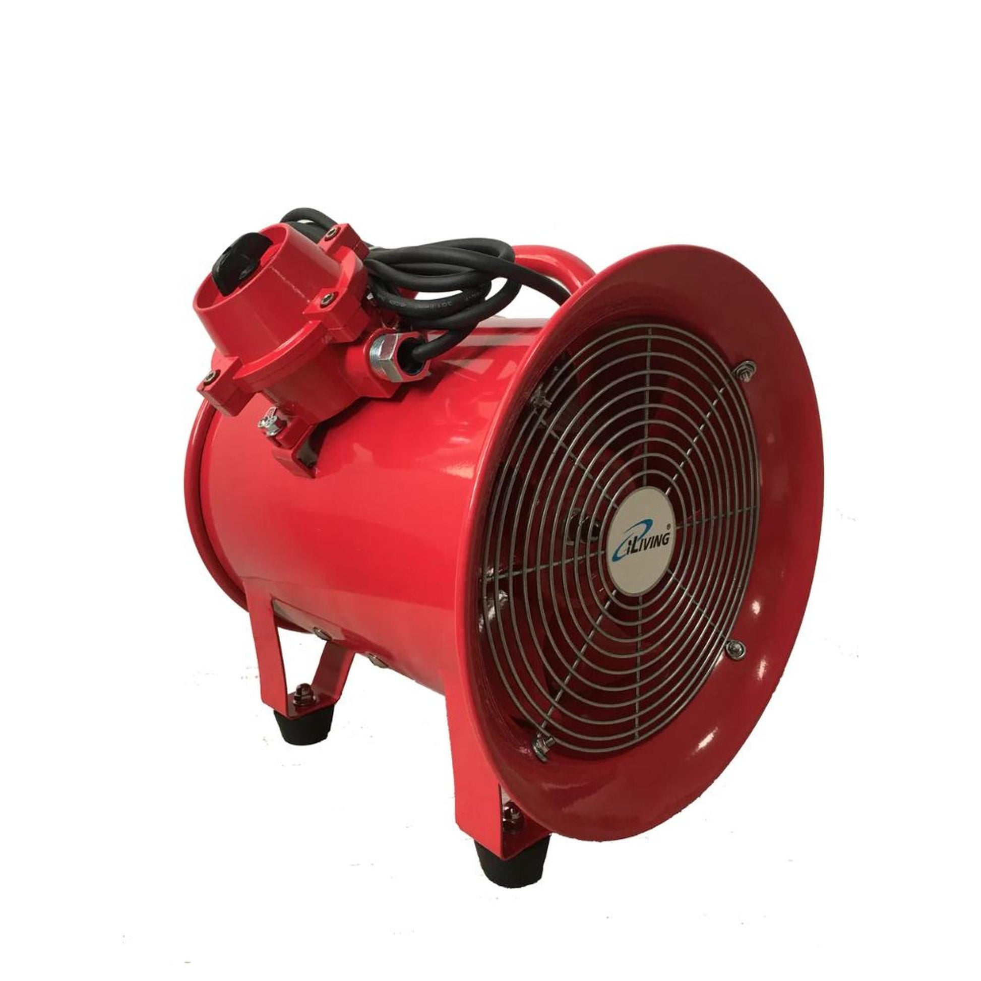 iLIVING 10" Red 350W Explosion Proof Ventilation Fan