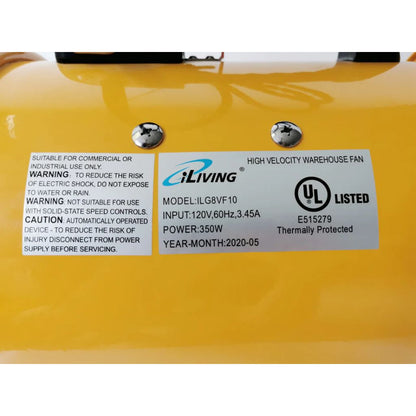 iLIVING 10" Utility Blower Exhaust Warehouse Ventilator Fan