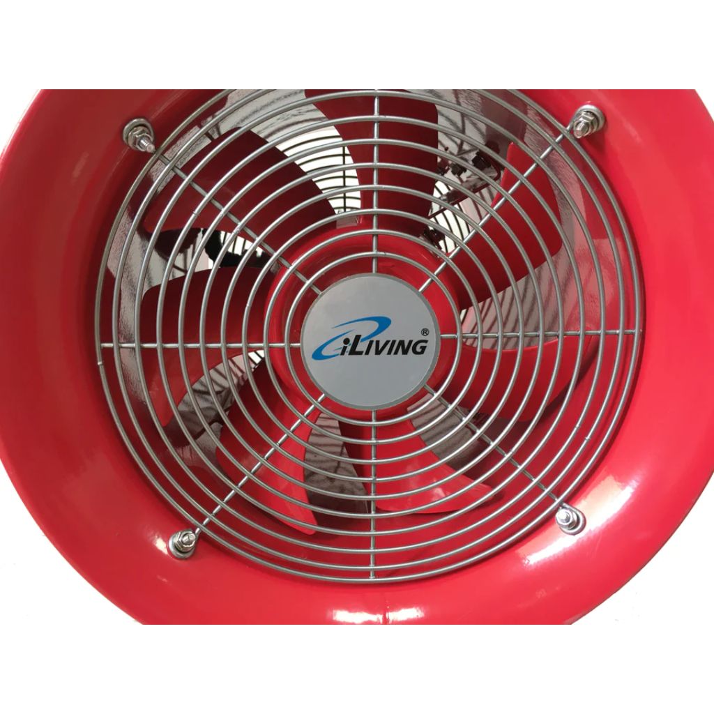 iLIVING 12" Red 550W Explosion Proof Ventilation Fan