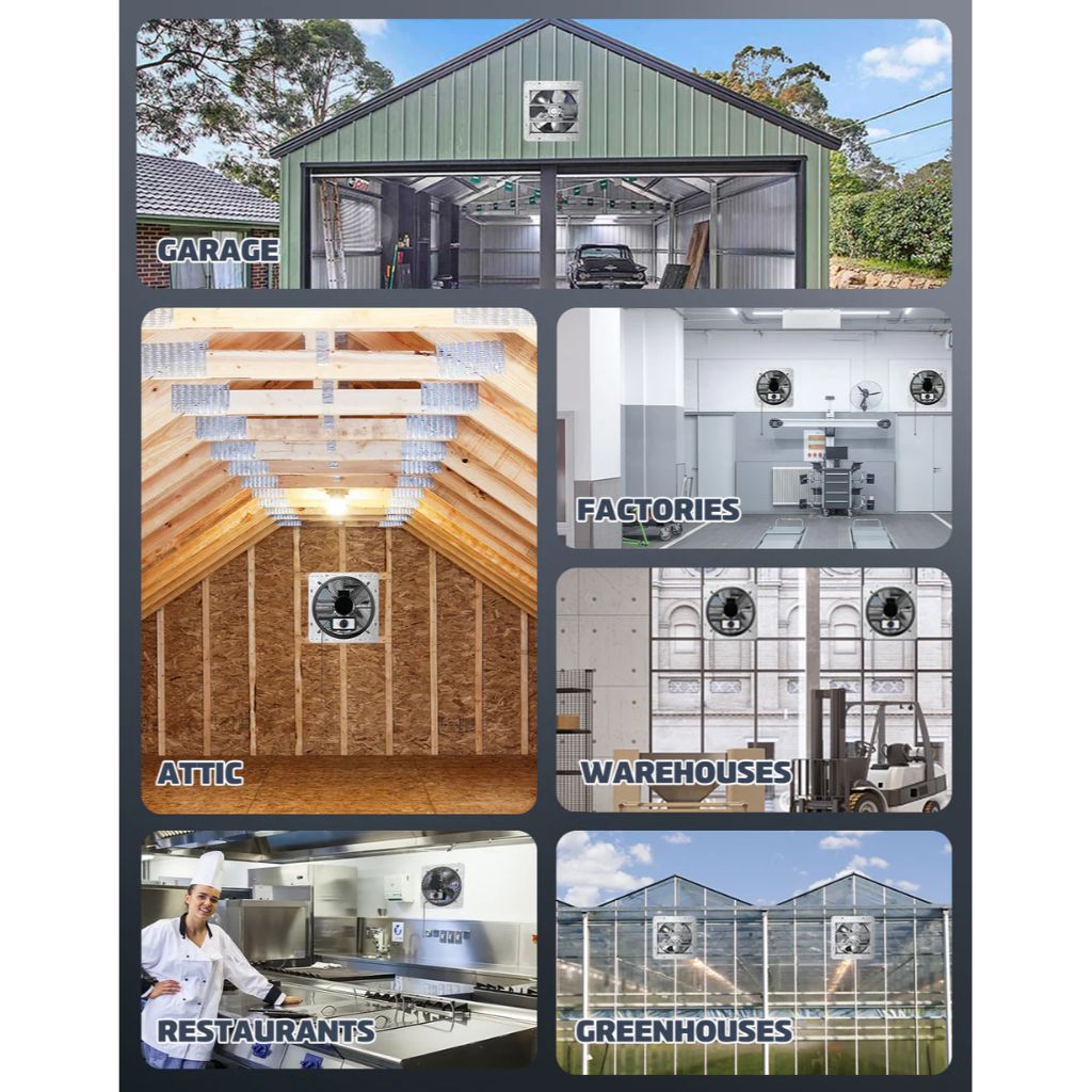 iLIVING 12" Shutter Exhaust Attic Garage Grow Fan