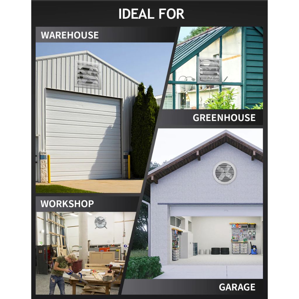 iLIVING 15" Automatic Gable Mount Attic Ventilator Fan with Adjustable Thermostat