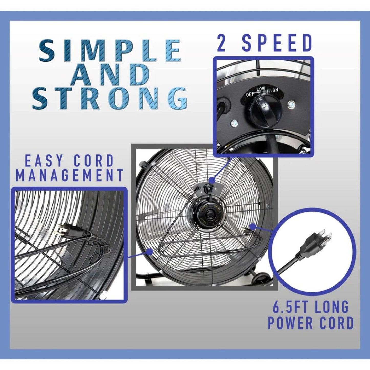 iLIVING 24" High Velocity Drum Fan