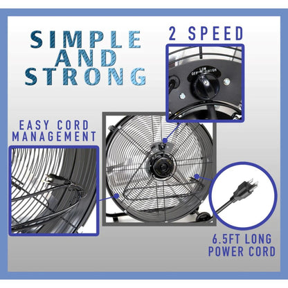 iLIVING 24" High Velocity Drum Fan