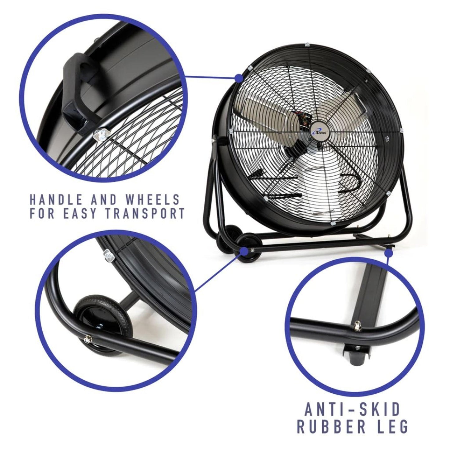 iLIVING 24" High Velocity Drum Fan