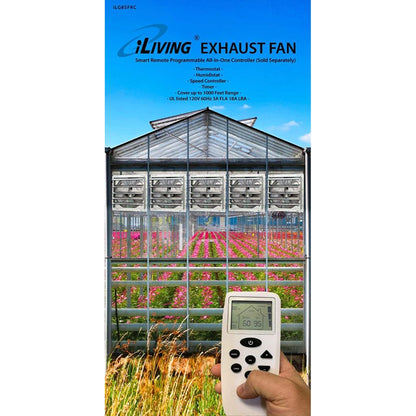 iLIVING 7" Wall-Mounted Variable Speed Shutter Exhaust Fan