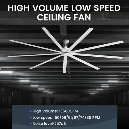 iLIVING 88" HVLS 9 Blades BLDC Big Ceiling Fan with IR Remote