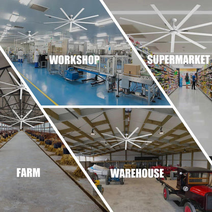 iLIVING 88" HVLS 9 Blades BLDC Big Ceiling Fan with IR Remote