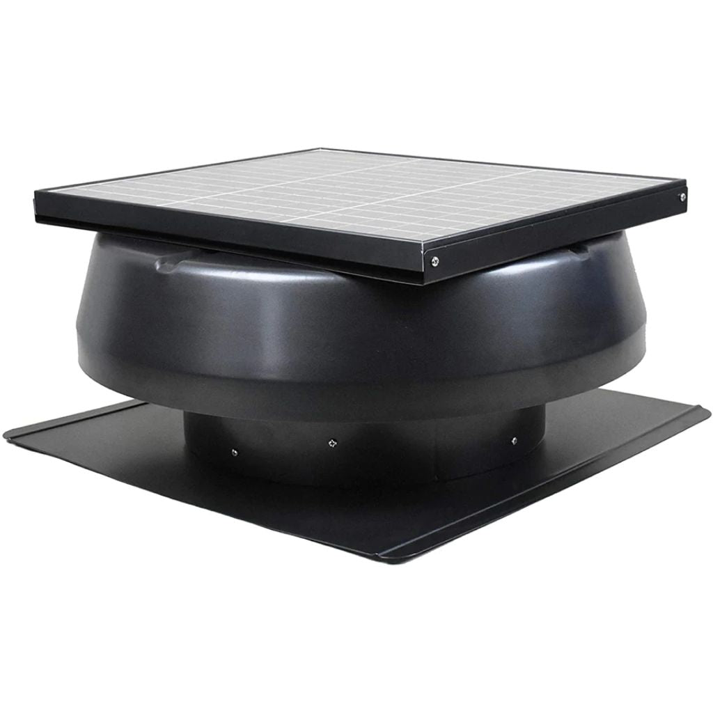 iLIVING HYBRID 21" Black Smart Exhaust Solar Roof Attic Exhaust Fan