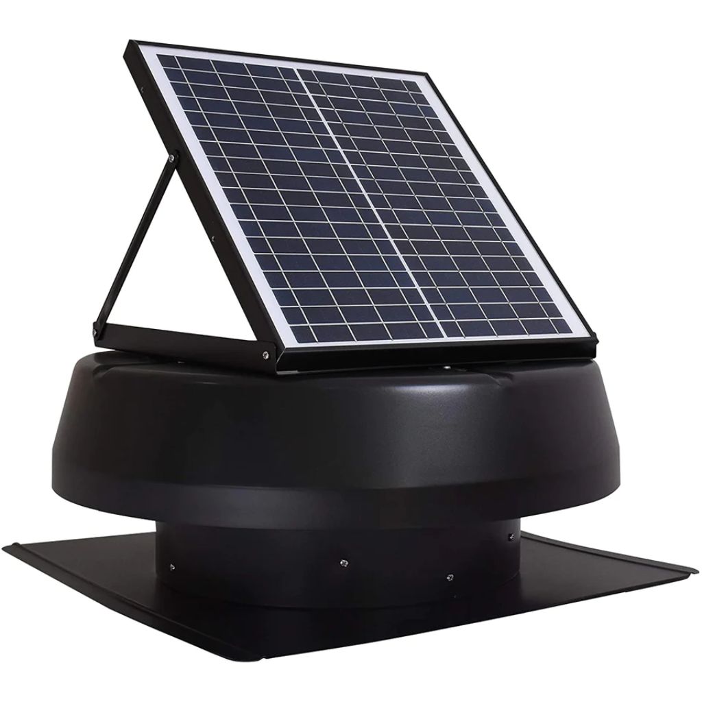 iLIVING HYBRID 21" Black Smart Exhaust Solar Roof Attic Exhaust Fan