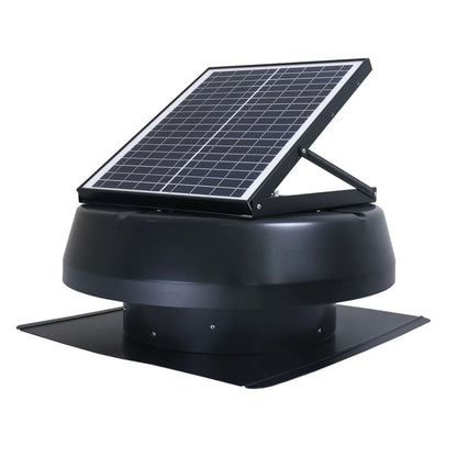 iLIVING HYBRID 21" Black Smart Exhaust Solar Roof Attic Exhaust Fan