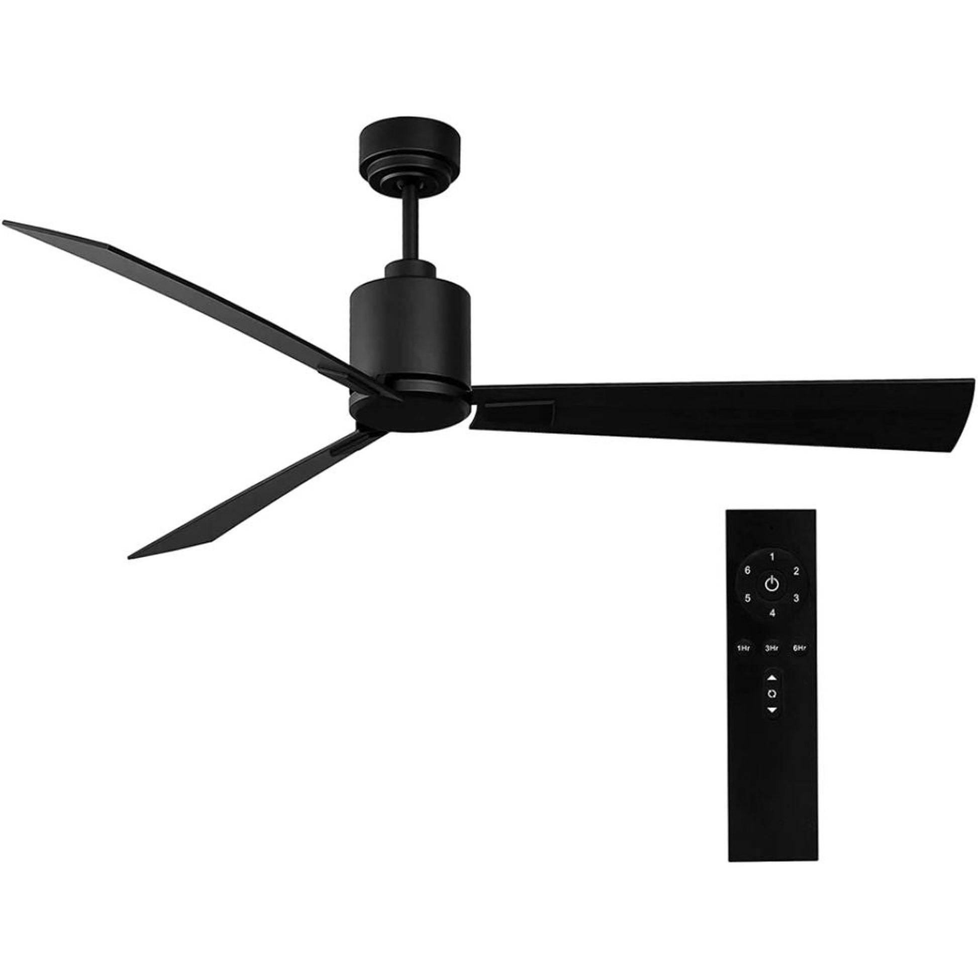 iLIVING Quiet BLDC 52" Black Indoor Ceiling Fan with Remote Control