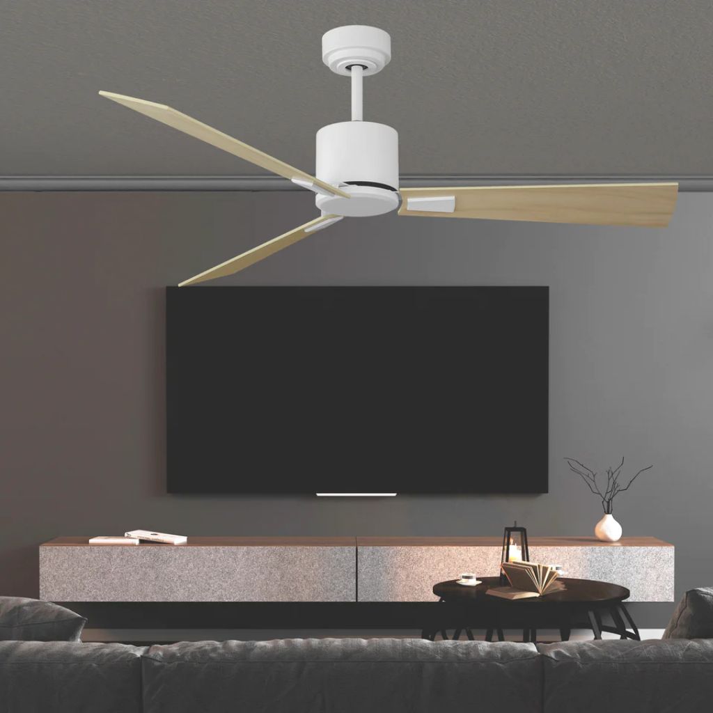 iLIVING Quiet BLDC 56" White Indoor Ceiling Fan with Remote Control