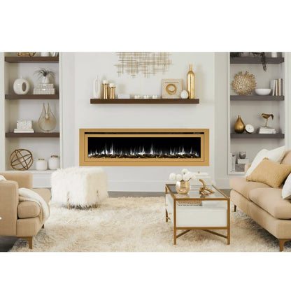 Touchstone Sideline Deluxe 72" Gold Recessed Smart Electric Fireplace