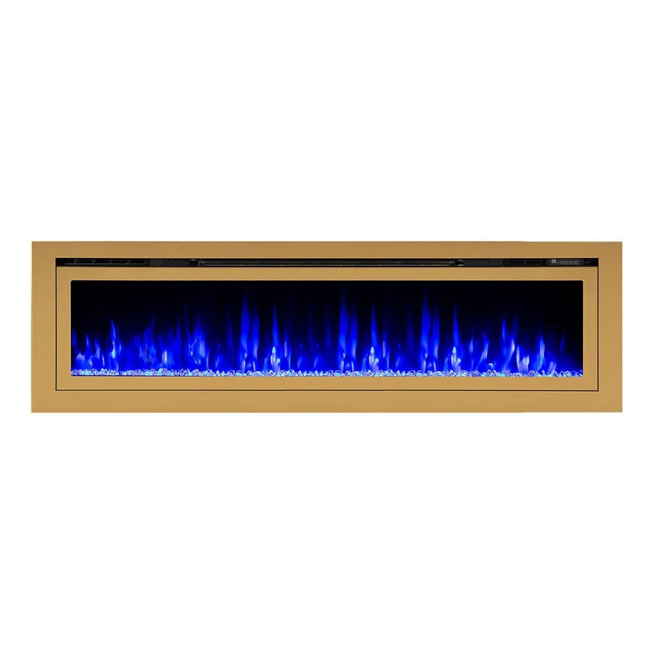 Touchstone Sideline Deluxe 72" Gold Recessed Smart Electric Fireplace
