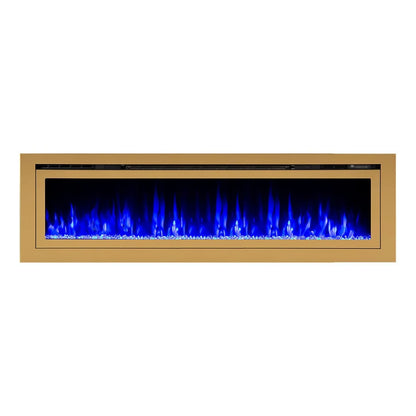 Touchstone Sideline Deluxe 72" Gold Recessed Smart Electric Fireplace