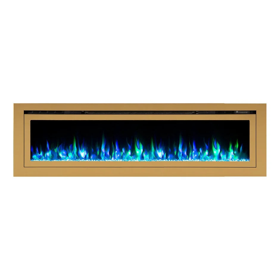 Touchstone Sideline Deluxe 72" Gold Recessed Smart Electric Fireplace