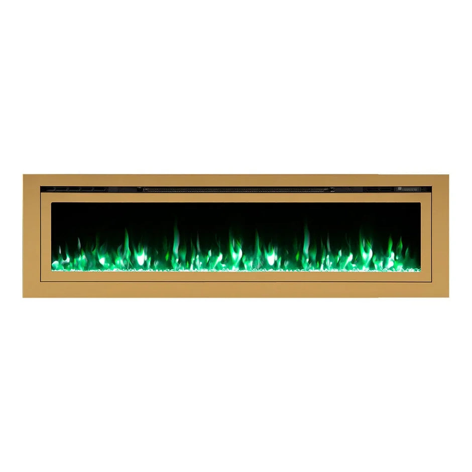 Touchstone Sideline Deluxe 72" Gold Recessed Smart Electric Fireplace