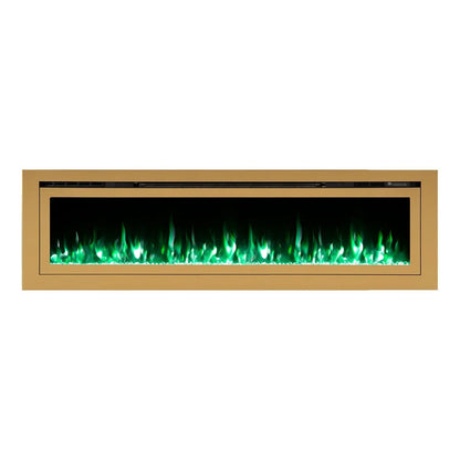 Touchstone Sideline Deluxe 72" Gold Recessed Smart Electric Fireplace