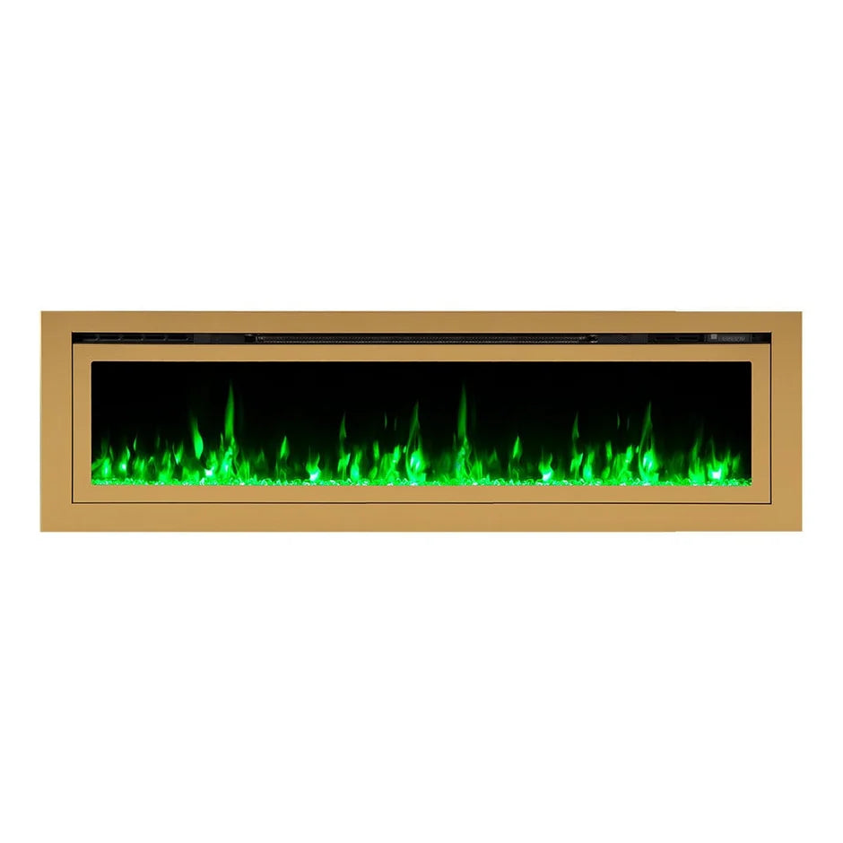 Touchstone Sideline Deluxe 72" Gold Recessed Smart Electric Fireplace