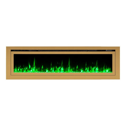 Touchstone Sideline Deluxe 72" Gold Recessed Smart Electric Fireplace