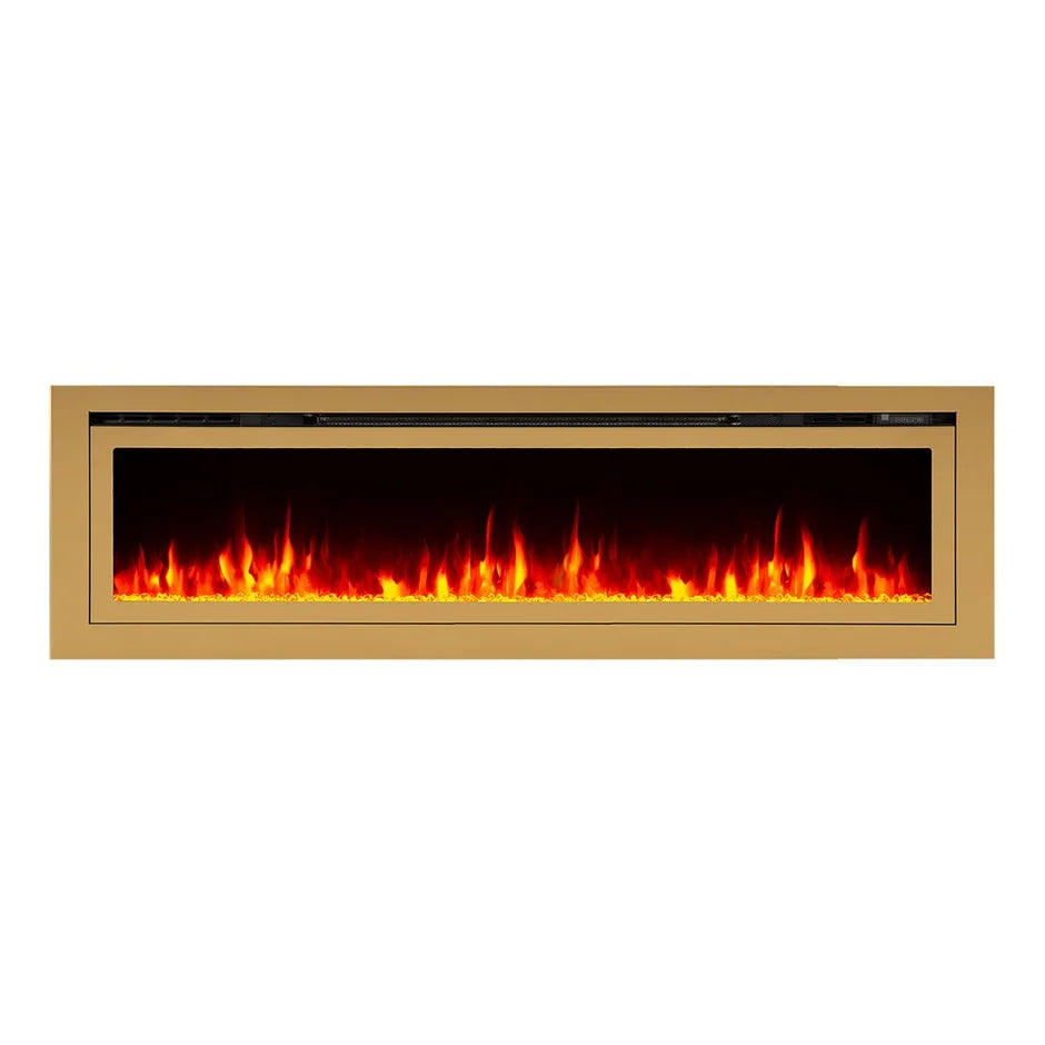 Touchstone Sideline Deluxe 72" Gold Recessed Smart Electric Fireplace