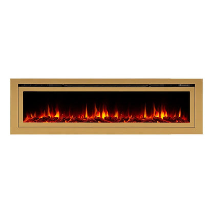 Touchstone Sideline Deluxe 72" Gold Recessed Smart Electric Fireplace