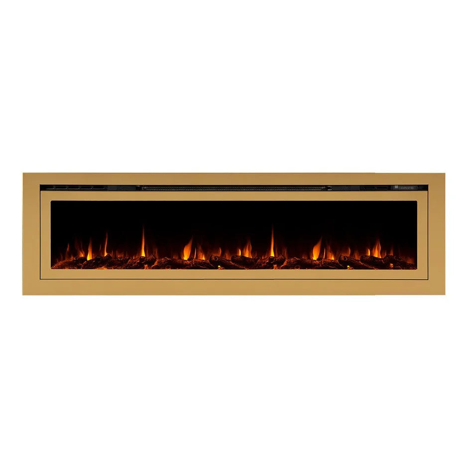 Touchstone Sideline Deluxe 72" Gold Recessed Smart Electric Fireplace