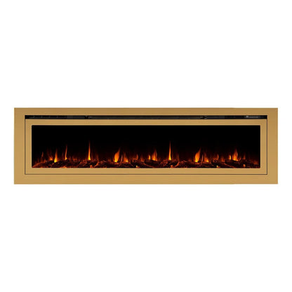 Touchstone Sideline Deluxe 72" Gold Recessed Smart Electric Fireplace