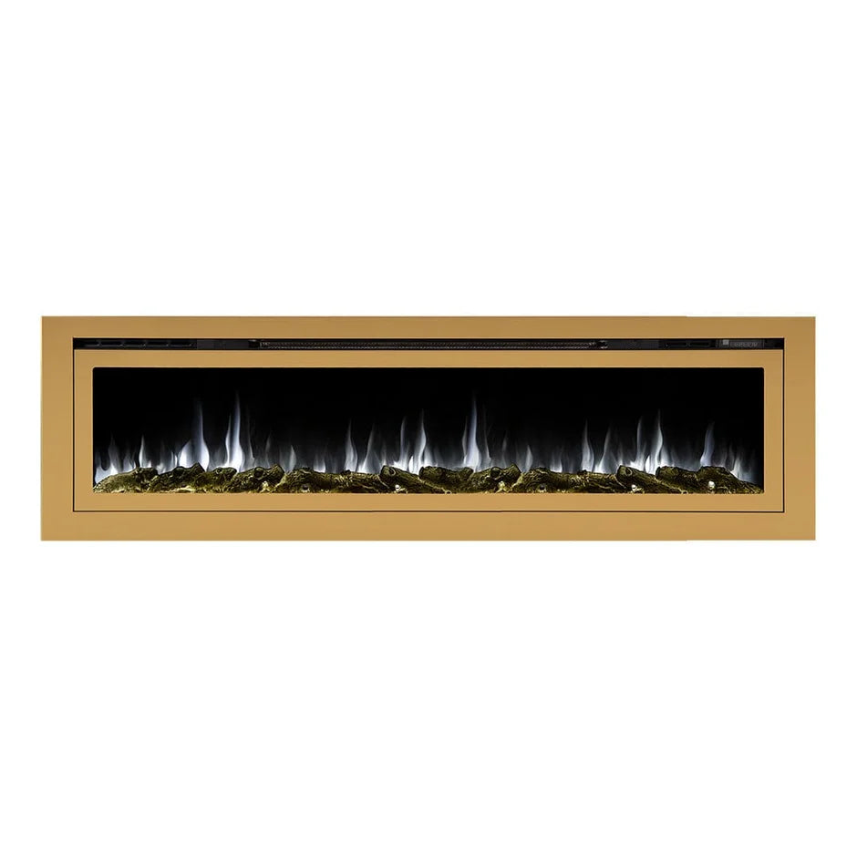 Touchstone Sideline Deluxe 72" Gold Recessed Smart Electric Fireplace