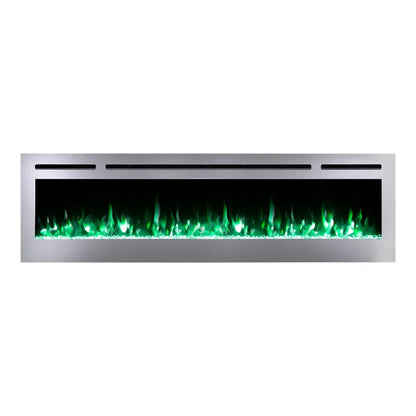 Touchstone Sideline Deluxe 72" Stainless Steel Recessed Smart Electric Fireplace