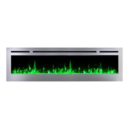 Touchstone Sideline Deluxe 72" Stainless Steel Recessed Smart Electric Fireplace