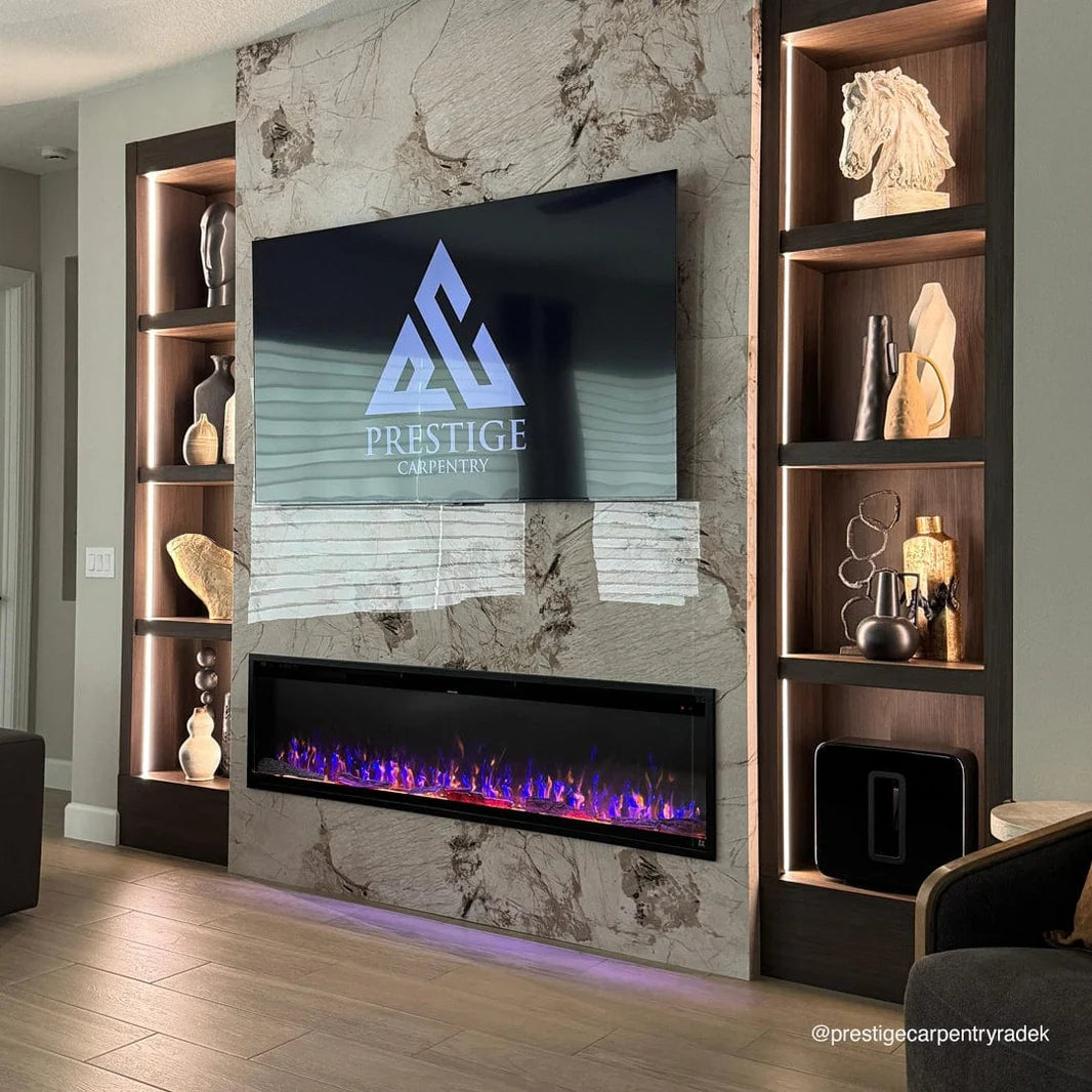 Touchstone Sideline Elite Pro 72" Smart Recessed Electric Fireplace