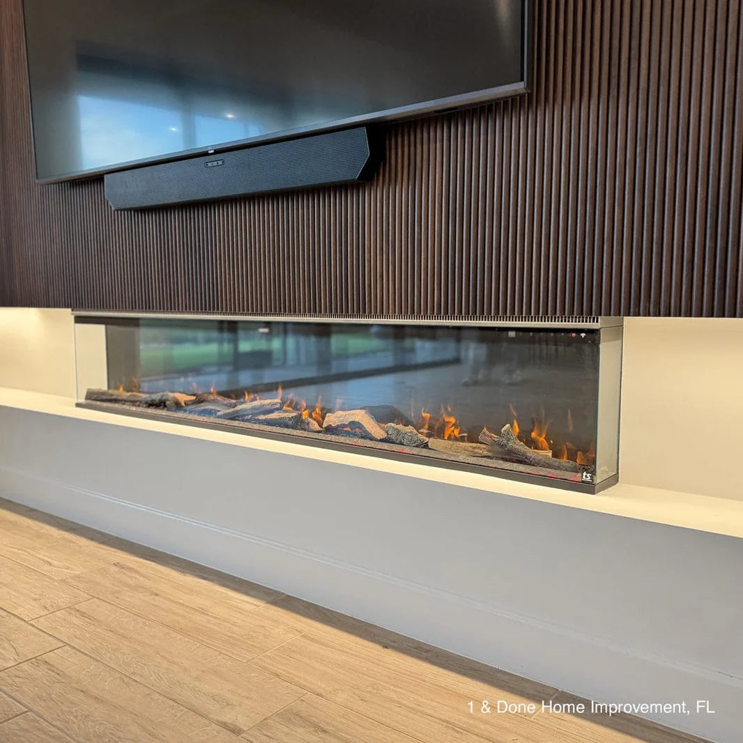 Touchstone Sideline Infinity Pro 84" 3-Sided Recessed Smart Electric Fireplace