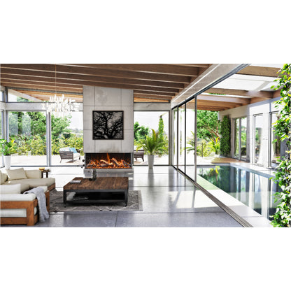 Amantii Tru View Bespoke 45" 3 Sided Indoor / Outdoor Electric Fireplace