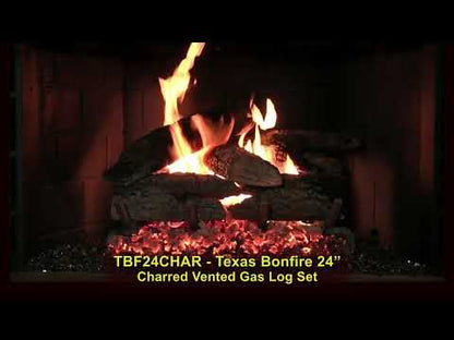 Golden Blount 24" Texas Bonfire Charred Vented Gas Log Set (Logs Only)