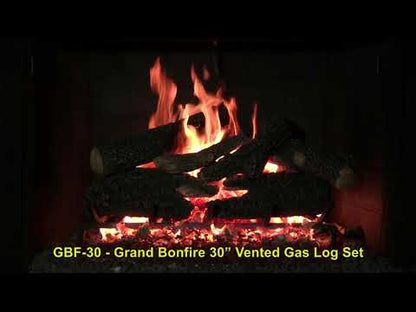 Golden Blount 30" Grand Bonfire Vented Gas Log Set (Logs Only)